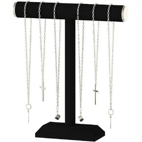 Julysky T-Bar Necklace Holder Stand,Necklace Display Stand for Selling,Necklace Organizer for Women,Necklace and Bracelet Hanger for Girls Jewelry Stand,Necklace Storage Stand,Necklace Tree（Beige）