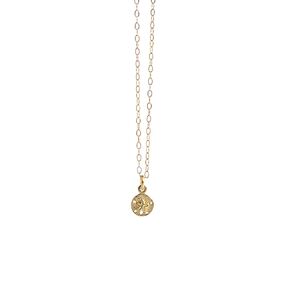 Designed By Stacey Handmade Tiny Gold Vermeil Sand Dollar Pendant Jewelry, 14K Gold-Filled Necklace 16 In., Gifts for Women, Birthday, Anniversary, Wedding, Prom, Homecoming, 16 to 18" Adjustable Chai