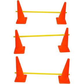 Trademark Innovations Agility Cone Hurdle Pole Set Training Equipment, Yellow