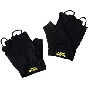 Walk at Home Black Happy Walking Fitness Gloves Workout Gloves Women Exercise Gloves for Men and Women Great for Gym, Walking, at Home Workouts and Training