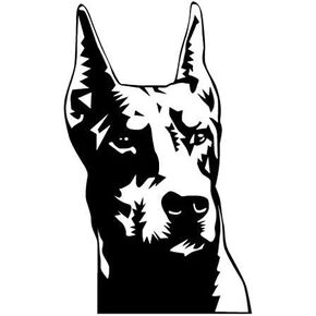 (Set of 3) Doberman Head Decal Sticker - Sticker Graphic - Auto, Wall, Laptop, Cell, Truck Sticker for Windows, Cars, Trucks