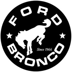 Ford Bronco Stars Screen Printed Round Sticker 4" x 4" Black