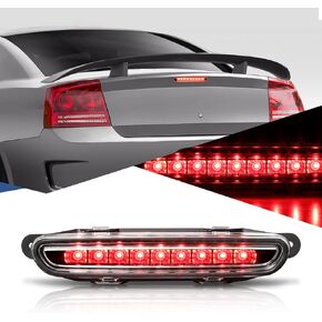 Auto Dynasty Full LED Black Housing 3rd Third Tail Brake Light Rear Center High Mount Stop Lamp Compatible with Charger 06-10