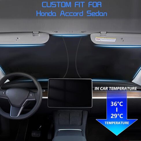 Front Windshield Sun Shade for Accord Sedan 2018 2019 2020 2021 2022 2023 Window Sunshade Sun Visor Cover Foldable Sunshade Protector 2023 Upgrade 004 in Saudi Arabia