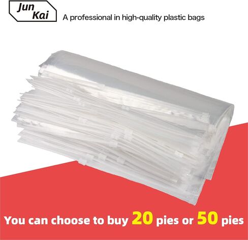 19.6"x15.7"（20 Count）Frosted Clear Plastic Bags Frosted Clear Plastic Bags,Resealable Polypropylene Poly Bags for Packaging,Self Seal & Reinforced -Storage Bags with Slider Closure(Transparent type) (19.6 x 15.7) in Saudi Arabia