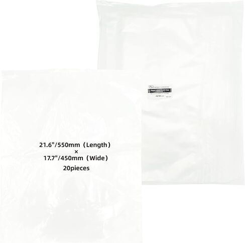 19.6"x15.7"（20 Count）Frosted Clear Plastic Bags Frosted Clear Plastic Bags,Resealable Polypropylene Poly Bags for Packaging,Self Seal & Reinforced -Storage Bags with Slider Closure(Transparent type) (19.6 x 15.7) in Saudi Arabia