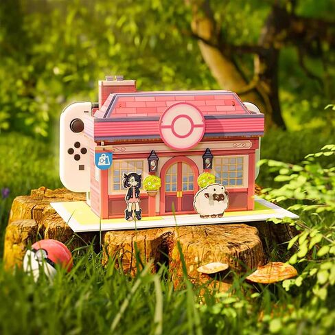 BelugaDesign DIY Ball Dock Cover | Anime Cute Kawaii Pink Pastel Girl Sheep Ball Hard Cardboard Stand Faceplate Shell Skin Accessory | Compatible with Nintendo Switch Standard OLED Charging Dock in Saudi Arabia