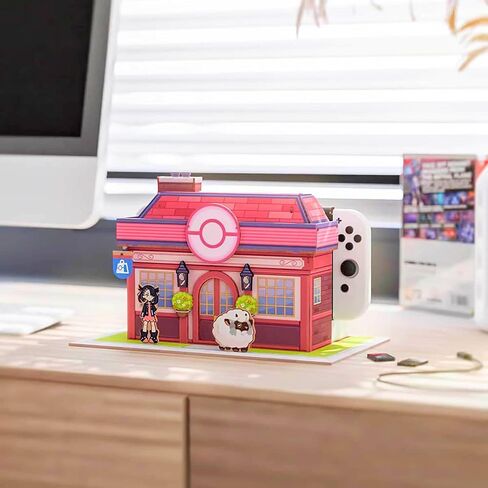 BelugaDesign DIY Ball Dock Cover | Anime Cute Kawaii Pink Pastel Girl Sheep Ball Hard Cardboard Stand Faceplate Shell Skin Accessory | Compatible with Nintendo Switch Standard OLED Charging Dock in Saudi Arabia