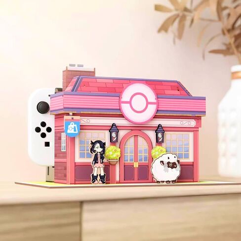 BelugaDesign DIY Ball Dock Cover | Anime Cute Kawaii Pink Pastel Girl Sheep Ball Hard Cardboard Stand Faceplate Shell Skin Accessory | Compatible with Nintendo Switch Standard OLED Charging Dock in Saudi Arabia