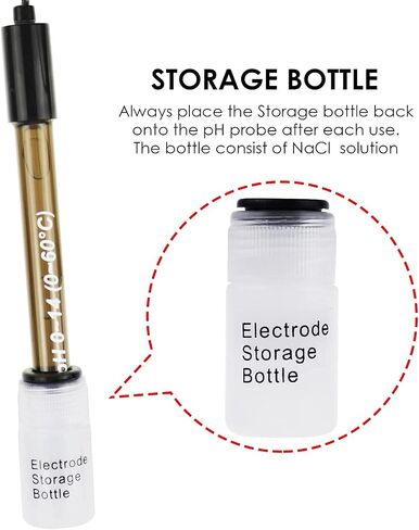 Replacement pH Electrode with Calibration Powder, 0-14 pH Highly Accurate Probe with BNC Connector & 200cm Cable for Continuous Liquid Measurement in Saudi Arabia