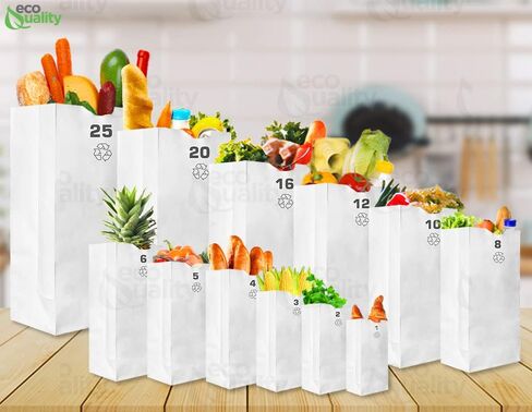 Paper Lunch Bags 3 Lb White Paper Bags 3LB Capacity - Kraft White Paper Bags, Bakery Bags, Candy Bags, Lunch Bags, Grocery Bags, Craft Bags - #3 Medium Lunch Paper Bags / Kraft Paper Sacks by in Saudi Arabia
