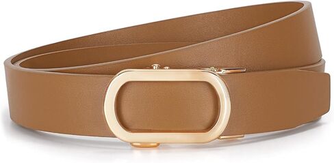 JASGOOD Ratchet Leather Belt for Women Ladies Ratchet Belt for Jeans Pants Dresses with Gold Buckle, Brown in Saudi Arabia