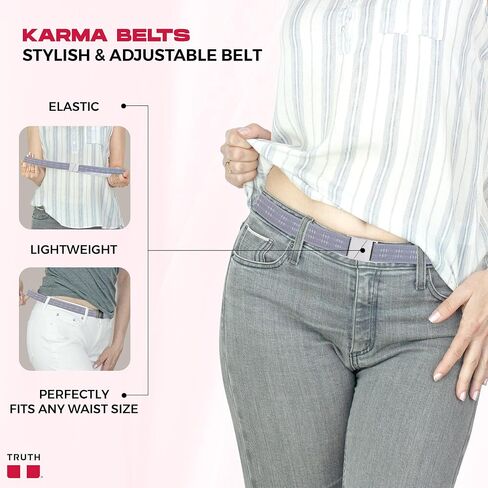 Truth Womens belts Adjustable Stretch Belt, No Show Flat Buckle KARMA ladies belts for womens, Perfect ladies belts in Saudi Arabia