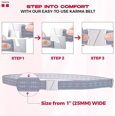 Truth Womens belts Adjustable Stretch Belt, No Show Flat Buckle KARMA ladies belts for womens, Perfect ladies belts in Saudi Arabia