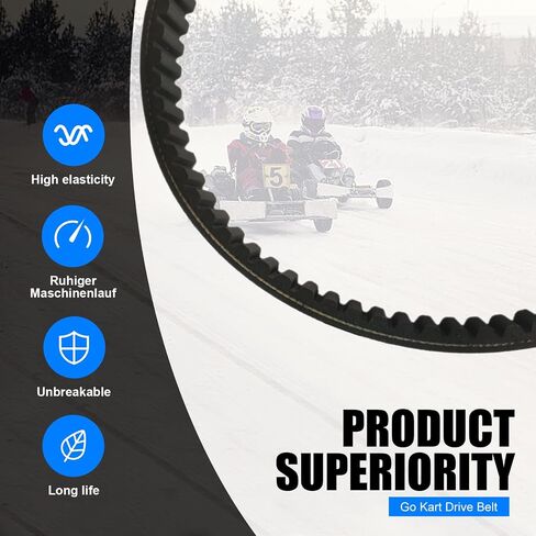 قطعة واحدة من حزام محرك Go Kart، استبدال حزام الدراجات النارية المرن، صلابة ممتازة، أحزمة محرك محول ATV قابلة للتمدد OEM #203589 متوافقة مع Manco Comet Murray 12-8487 (أسود) in Kuwait