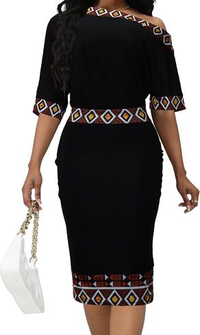 VisiChenup African Dress for Women Sexy Elegant Short Sleeve Bodycon Ladies Church Dresses in Saudi Arabia