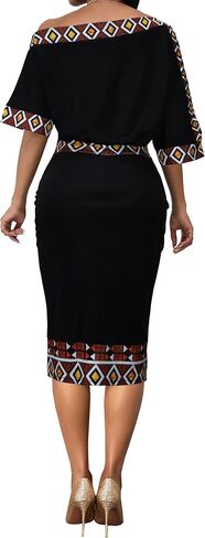 VisiChenup African Dress for Women Sexy Elegant Short Sleeve Bodycon Ladies Church Dresses in Saudi Arabia