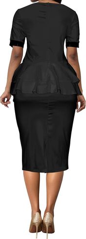VisiChenup African Dress for Women Sexy Elegant Short Sleeve Bodycon Ladies Church Dresses in Saudi Arabia