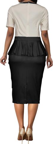 VisiChenup African Dress for Women Sexy Elegant Short Sleeve Bodycon Ladies Church Dresses in Saudi Arabia
