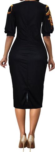 VisiChenup African Dress for Women Sexy Elegant Short Sleeve Bodycon Ladies Church Dresses in Saudi Arabia