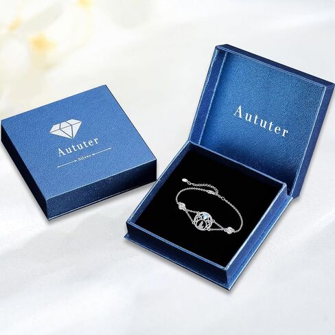 Wolf Bracelet 925 Sterling Silver Moonstone Wolf Adjustable Bracelet for Women Animal Bracelet Howling Wolf Jewelry for Women in Kuwait