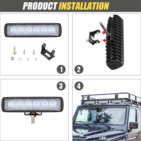 Treela 8 Pcs 6 Inch LED Light Bar 72W 3200lm 6000K Automotive Light Bars Single Row LED Light Waterproof LED off Road Lights Driving Fog Light for Car Truck Boat SUV ATV UTV Golf Cart in Saudi Arabia