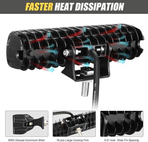 Treela 8 Pcs 6 Inch LED Light Bar 72W 3200lm 6000K Automotive Light Bars Single Row LED Light Waterproof LED off Road Lights Driving Fog Light for Car Truck Boat SUV ATV UTV Golf Cart in Saudi Arabia