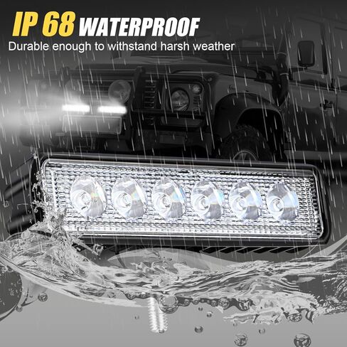 Treela 8 Pcs 6 Inch LED Light Bar 72W 3200lm 6000K Automotive Light Bars Single Row LED Light Waterproof LED off Road Lights Driving Fog Light for Car Truck Boat SUV ATV UTV Golf Cart in Saudi Arabia