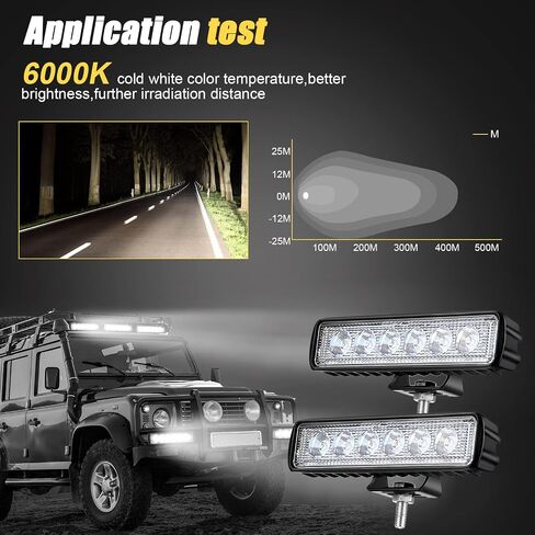 Treela 8 Pcs 6 Inch LED Light Bar 72W 3200lm 6000K Automotive Light Bars Single Row LED Light Waterproof LED off Road Lights Driving Fog Light for Car Truck Boat SUV ATV UTV Golf Cart in Saudi Arabia