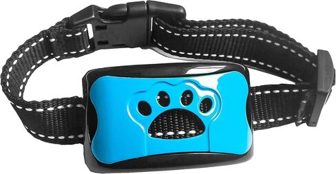Caring Pet Anti-Bark Collar | Silent Training Aid | Soft Vibration, No Shock Barking Control for Small to Large Breeds | Excessive Barking Behavior Correction, (Battery Powered), Blue in Kuwait