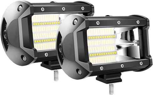 (2 Pack) ASEMI Car Light Bar 5-Inch 72W Flood Beam Light LED Dual Row IP67 Waterproof Combo Beam Work Light Driving Fog Off Road Lights LED Cubes Lights for Pickup Truck ATV UTV Boat in Saudi Arabia