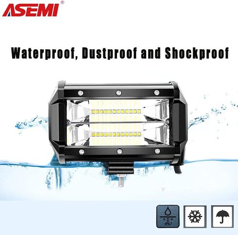 (2 Pack) ASEMI Car Light Bar 5-Inch 72W Flood Beam Light LED Dual Row IP67 Waterproof Combo Beam Work Light Driving Fog Off Road Lights LED Cubes Lights for Pickup Truck ATV UTV Boat in Saudi Arabia