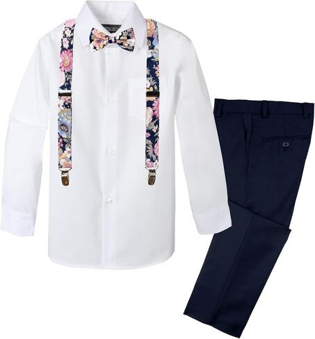 Spring Notion Boys' 4-Piece Floral Suspenders Outfit in Saudi Arabia