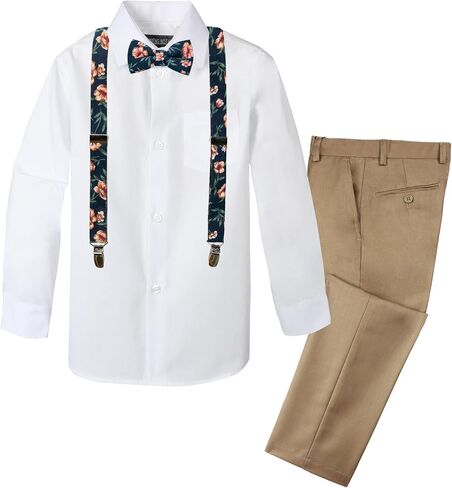 Spring Notion Boys' 4-Piece Floral Suspenders Outfit in Saudi Arabia
