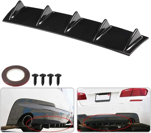 Shark Fin Diffuser,Universal Car Rear Bumper Chassis Shark Fin Spoiler Wing Lip Diffuser(S) in Saudi Arabia