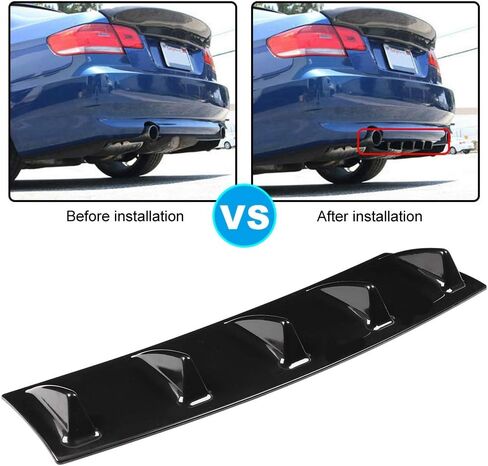 Shark Fin Diffuser,Universal Car Rear Bumper Chassis Shark Fin Spoiler Wing Lip Diffuser(S) in Saudi Arabia