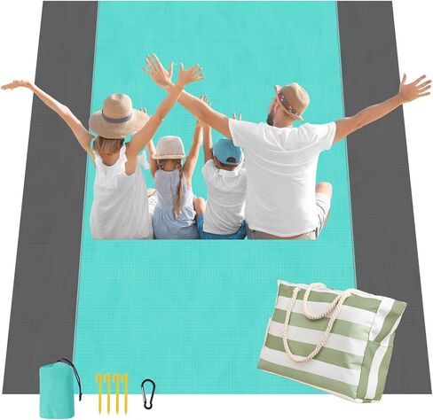 Beach Bag Beach Blanket Large Tote Bags for Women 79''*83'' Beach Mat Picnic Blanket Waterproof Sandproof Lightweight Portable Camping Essentials Beach Accessories in Saudi Arabia
