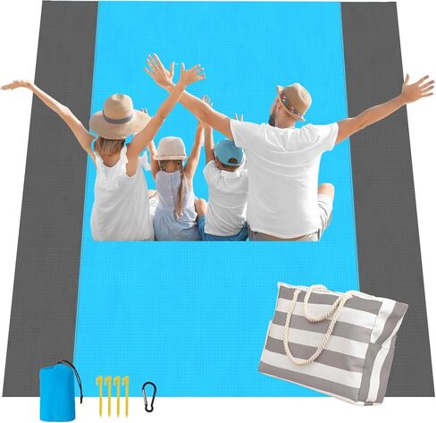 حقيبة الشاطئ بطانية الشاطئ كبيرة حمل الحقائب للنساء 79 ''* 83'' شاطئ حصيرة نزهة بطانية مقاوم للماء الرمال خفيفة الوزن المحمولة التخييم أساسيات الشاطئ الملحقات in Kuwait