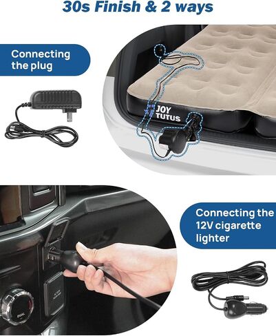 مرتبة هوائية للسيارة من JOYTUTUS SUV، غرفتان هوائيتان منفصلتان، مرتبة هوائية للسيارة بسطح أكسفورد سميك للغاية، ملحقات خيمة التخييم لسيارات الدفع الرباعي مع مضخة هواء 2 في 1، وسادتين وحقيبة حمل in Kuwait
