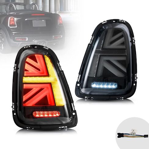 VLAND LED Union Jack Smoked Tail Lights Compatible For 2007-2013 BMW Mini Cooper R56 R57 R58 R59 Rear Lamp assembly, Not For F Series & Cooper Clubman in Saudi Arabia