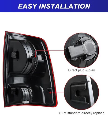 مصباح خلفي Nifeida متوافق مع 2009-2018 Dodge Ram 1500 2500 3500 مصباح فرامل خلفي مع لمبة داخلية يستبدل CH2819124، جانب السائق والراكب (قطعتان) in Kuwait