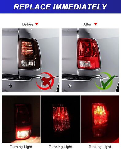 مصباح خلفي Nifeida متوافق مع 2009-2018 Dodge Ram 1500 2500 3500 مصباح فرامل خلفي مع لمبة داخلية يستبدل CH2819124، جانب السائق والراكب (قطعتان) in Kuwait