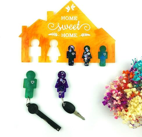 قوالب راتنج حامل المفاتيح، لوحة تنظيم سلسلة المفاتيح، قوالب سيليكون لراتنجات الإيبوكسي للتعليق على الحائط، قالب راتنج الصب لتزيين مدخل الأسرة، تخزين المفاتيح للجدار، الباب، ديكور المنزل المكتبي in Kuwait