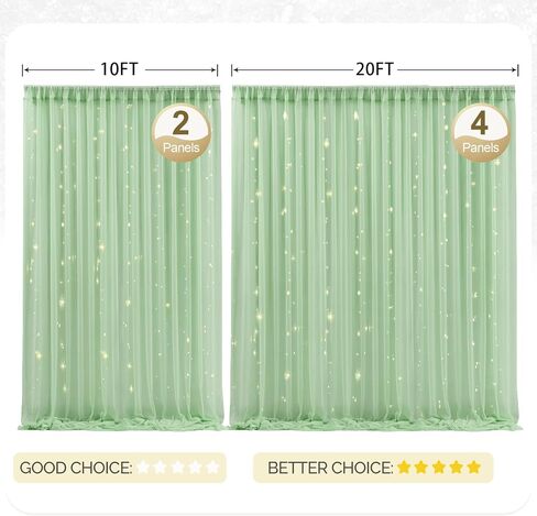 10x8ft Olive Green Tulle Backdrop Curtain with Lights String for Parites, Sheer Photo Backdrop Drapes with Lights for Wedding Backdrop Ceremony Reception Bridal Shower Baby Shower Birthday Party in Saudi Arabia