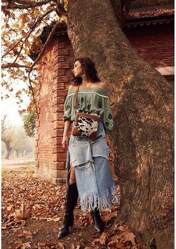 Myra Bag Roger Canvas and Cowhair Crossbody Bag S-6783 in Saudi Arabia