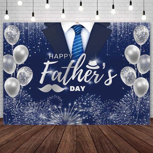 7x5ft Happy Fathers Day Backdrop Black Gold Boho Glitter Photography Background Balloons Shirt Tie Hat I Love You Dad Father's Day Party Decoration Supplies Banner Photo Booth Studio in Saudi Arabia
