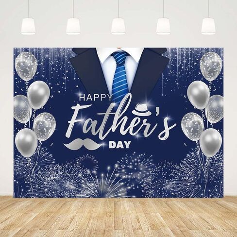 7x5ft Happy Fathers Day Backdrop Black Gold Boho Glitter Photography Background Balloons Shirt Tie Hat I Love You Dad Father's Day Party Decoration Supplies Banner Photo Booth Studio in Saudi Arabia