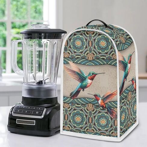 3D Hummingbird Blender Cover Boho Mandala Stand Mixer Cover Small Kitchen Machine Cover Anti Fingerprint Stain Resistant Blender Cover for Home Kitchen Universal Appliance Covers. in Kuwait