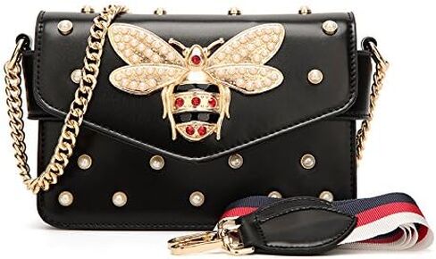 Designer Bee Purse Fashion Crossbody Bags with Pearl for Women Pu Leather Shoulder Clutch Handbags in Saudi Arabia