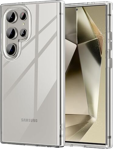 5 in 1 Case for Samsung Galaxy S24 Ultra, with 2 Tempered Glass Screen Protectors + 2 Camera Lens Protectors, [Not Yellowing] [Drop Protection] Anti-Scratch Hard PC Back Protective Cover in Saudi Arabia